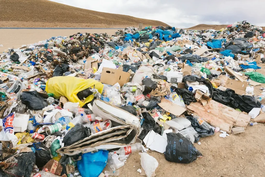 砂浜に放置されたゴミ